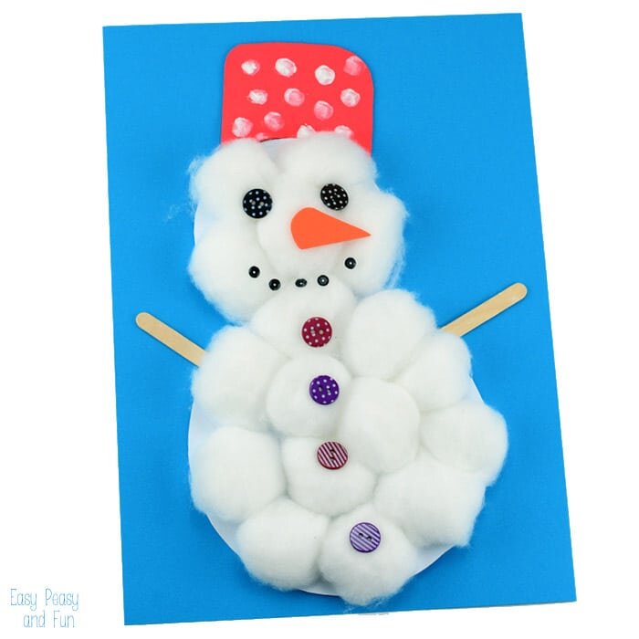 Cotton Ball Snowman Craft - NeighborSchools